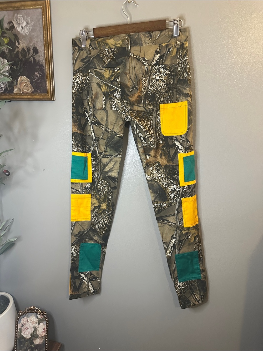 Creative Junkiez Camo Cargo Pants XS Y2K Gorpcore Upcycled Streetwear NWT - Picture 4 of 6